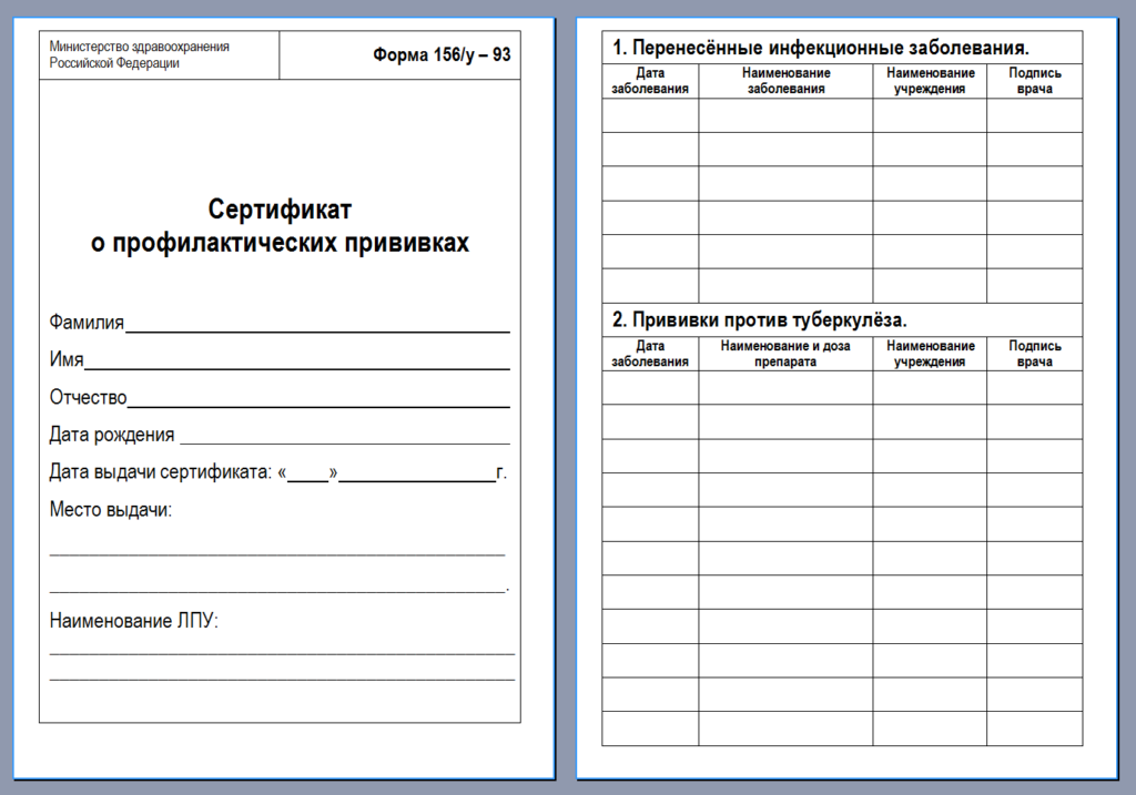 форма 156/у-93